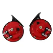 Dual-tone Snail Electric Air Horn 105 dB 410 Hz 2Pcs Car Accessories Red/Black