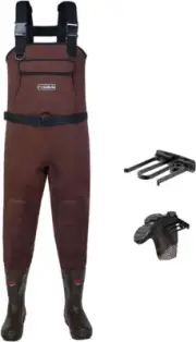 HISEA Neoprene Fishing Waders 200-gram 3M Thinsulate Insulation Size 7 Brown