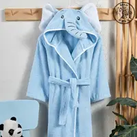 在飛比找momo購物網優惠-【SOLO 歐洲家居】兒童純棉可愛大象造型連帽浴袍(藍色)