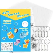 Shrink Film Sheets for Shrinky Dinks, 123 PCS Plastic Shrinky Art Paper Kit for