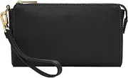 [FOSSIL] Women's Black Leather Wristlet, One Size