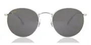 Ray-Ban RB3447 Round Metal 9198B1 Men's Sunglasses Silver Size 50