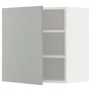 METOD wall cabinet with shelves, white/Havstorp light grey, 60x37x60 cm