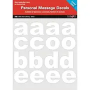 Fantastic Stickers White Arial Lowercase Letters 50mm High - B-PMD-WALC-50
