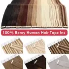 Seamless Tape In Hair Extensions Invisible Skin Weft Russian RealRemy Human Hair