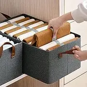 Multi-Functional Folding Wardrobe Organizer, 18.5 * 11.02 * 7.87 in Foldable Wardrobe Storage Boxes, Ultra LargeWardrobes Clothes Storage Organiser with Handle, for Various Bedding/Toys (1PCS-D)