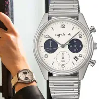 在飛比找momo購物網優惠-【agnes b.】經典法式簡約太陽能計時腕錶(VR42-K