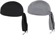 [FUWIND] 2 Pack Koolip Sweat Wicking Beanie Cap Hat Pirate Hat Bandana Head Wrap for Men and Women,Cooling Cap Cycling Motorcycle Head Wrap Bandana
