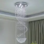 Spiral Crystal Chandelier Globe Ball Pendant Lamp Villa Staircase Hotel Lighting