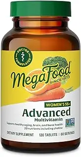 MegaFood Women's 55+ Multivitamin - Multivitamin with Vitamin D, B12, Biotin, Zinc, and Choline - Non-GMO, Gluten-Free, Vegetarian & Made without Dairy and Soy - 120 Tabs (60 Servings)