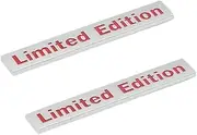 Pair Set Limited Editionn Fit for Universal Car Truck Vehicle, Truck, SUV,Emblem Metal 3D Badge Decals (Silver Red)