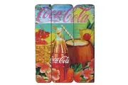 Coca-Cola Wood Plaque - Tropical Colourful Vintage Sign