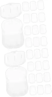 2sets Portable Travel Soap Mini Toiletries Soap Container Soap Tray Soap Dish Soap Case Soap Bars Dish Soap Hand Soap Hand Washing Soap Slices Soap Flakes White 20boxes*2