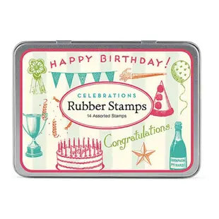 美國Cavallini《Rubber Stamps 印章組 & Xmas紙膠帶》