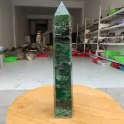 825g Natural Emerald Obelisk Tower Point Quartz Crystal mineral Healing Energy