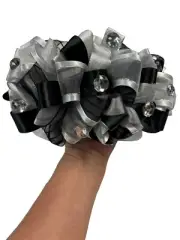Don Cortez Mariachi Hair Bow OLG52-BSL14 SILVER , Black