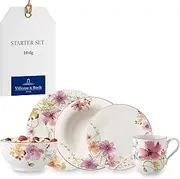 [Villeroy & Boch] Mariefleur, Basic Table Service for 2 People, 10 Pieces, Premium Porcelain, White/Multi-Coloured