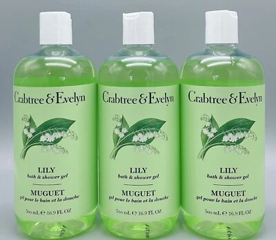 Crabtree & Evelyn Lily Bath & Shower Gel 16.9 fl oz Lot of 3 New Free Priority