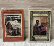 Patchwork Pattern Lot Gingerbread House & Amish Doll And Quilt Pattern UNCUT