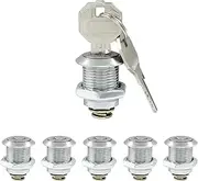 Hitefu 6PCS Cam Locks Keyed Alike, 3/4" Cabinet Cam Locks Set, Cylinder Lock for Cabinets Drawers Mailbox Locks with Keys