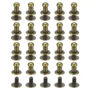 4mm Ball Head Stud Rivets Screw Back, 20Pack Round Head Button, Bronze Tone