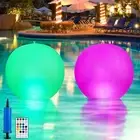 Floating Pool Lights – 4Pcs 16'' Full Moon Solar Pool Lights for Inground Poo...