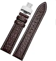 [TIOYW] Crocodile leather watchband for any brand wristband 16 17 18 19mm straps with folding clasp