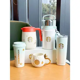 Starbucks官方正品！星巴克杯子2024新年萌趣款龍年生肖白金陶瓷馬克杯不銹鋼保溫杯隨行咖啡杯果汁珍奶茶奶昔茶水杯