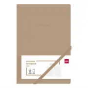 DELI A5 Leather Cover Squared Notebook Business Travel Notepad 4pcs Pack