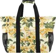 [sanluoli] Totes Foldable Beach Bag Sandproof with Handles Laundry Totes, Thailand Golden Shower Tree Beauty Flowers, 1 size