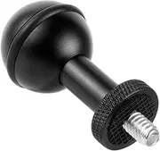 Aluminum Screw Fix Mount 1inch Ball Head Anti-Loose Adjustable Adapter for Hero 13 and All Hero Action Camera Cage Accessories (Black)