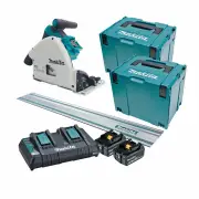 Makita DSP600PT2JT - 36V (18Vx2) Brushless 165mm (6-1/2") Plunge Cut Saw Kit (2 x 5.0Ah) + 1.4m Rail