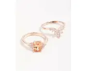Rose Gold Arched Ring Pack