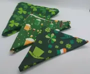 Dog Bandana St Patrick's Day Triangle Scarf Collar Shamrock Neckerchief Green