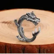 Buyee 925 Sterling Silver Unique Ring Finger for Woman Men Fashion Chinese Drago