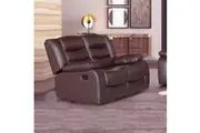 2 Seater Recliner Sofa In Faux Leather Lounge Couch in Brown