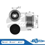 Gates Alternator Freewheel Clutch Pulley Fits Porsche Fiat Iveco 574087 574087 5
