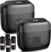 2 Packs Car Trash Can with Lid，Built-In Storage Garbage Bag，Leakproof Vehicle Tr