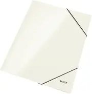 Leitz 3-Flap Folder, Holds up to 250 A4 Sheets, Elastic Closure, Flexible Plastic, Pearl White, Pack of 10, Wow Range, 39820001