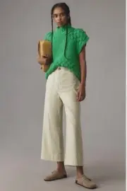NWT Anthropologie The Colette Cropped Wide-Leg Pants by Maeve size 29