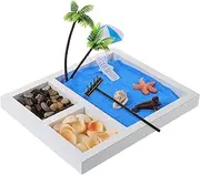 Abaodam Tabletop Decor Japanese Style Micro Landscape Zen Beach for Desk Artware Decor Home Adornment