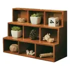Wood Ladder Lattice Bracket Wooden Display Shelf Retro Design Hanging Storage