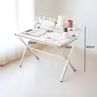 Folding Desk with Shelf Computer Laptop PC Table Side Home Office Furniture