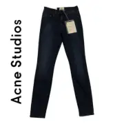 NWT- Acne Ladies 'Skin 5 Pocket' Navy Skinny Jeans - Size 26/32