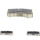 Garden Sofa with Cushions and Footstool Couch L-Shaped Poly Rattan vidaXL