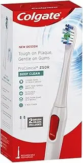 Colgate Pro Clinical 250R Deep Clean Rechargable Electric Toothbrush, White