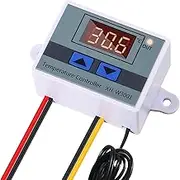 Microcomputer Temperature Controller | Digital Display Thermostat Control Button with Waterproof Probe - 1500W Temperature Controller for Weather Station, Dehumi