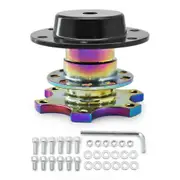Universal Aluminum Steering Wheel Quick Release Hub Adapter For 6 hole Steering Wheel Removable Snap Off Boss Kit Neo chrome