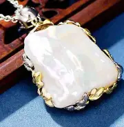 Designer style with Natural Baroque Pearl pendant set in Sterling Silve
