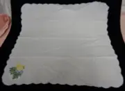 NOS Fingertip Towel / Napkin w/ Blue Trim - Embroidered Baby Chick - Easter
